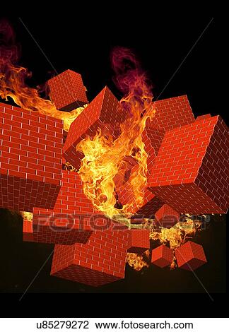Computer firewall, artwork View Large Illustration Drawing - Computer firewall, artwork. Fotosearch