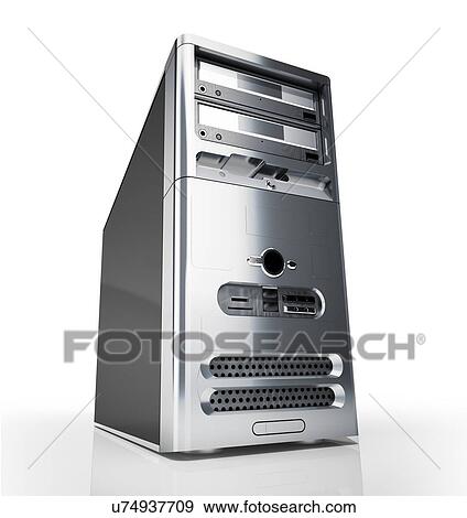 Stock Illustration - Computer hard drive tower, artwork. Fotosearch