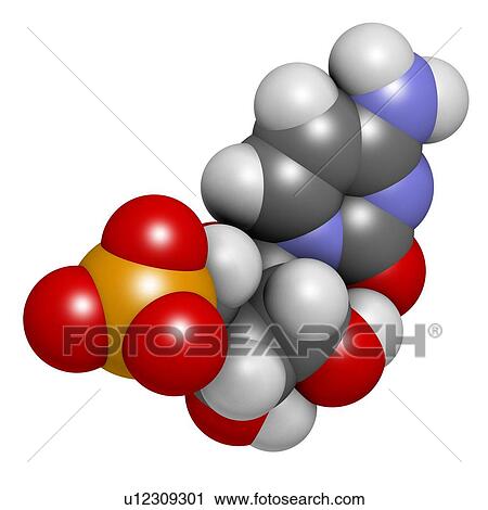 Clip Art - Cytidine monophosphate molecule. Fotosearch