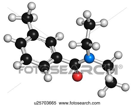 DEET insect repellent molecule View Large Illustration Stock Illustration - DEET insect repellent molecule. Fotosearch