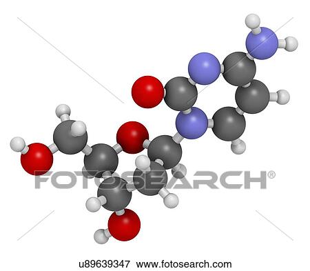 Stock Illustration - Deoxycytidine nucleoside molecule. Fotosearch