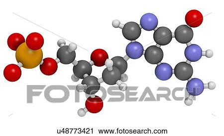 Clip Art - Deoxyguanosine monophosphate molecule. Fotosearch