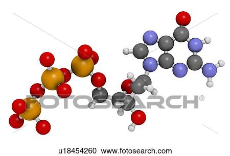Clipart - Deoxyguanosine triphosphate molecule. Fotosearch