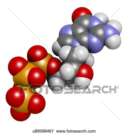 Stock Illustration - Deoxyguanosine triphosphate molecule. Fotosearch