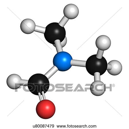 Stock Illustration - Dimethylformamide solvent molecule. Fotosearch