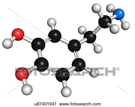 Dopamine neurotransmitter molecule View Large Illustration Clip Art - Dopamine neurotransmitter molecule. Fotosearch