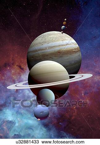 Earths solar system, artwork View Large Illustration Drawing - Earths solar system, artwork. Fotosearch
