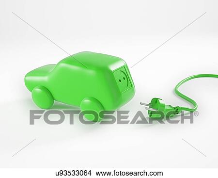 Stock Illustration - Electric car, artwork. Fotosearch