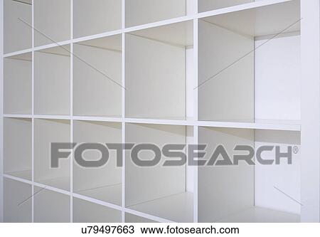 Stock Image - Empty bookcase. Fotosearch