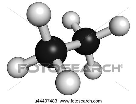 Ethane natural gas component molecule View Large Illustration Drawing - Ethane natural gas component molecule. Fotosearch