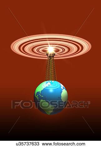 Global communications, illustration View Large Illustration Drawing - Global communications, illustration. Fotosearch