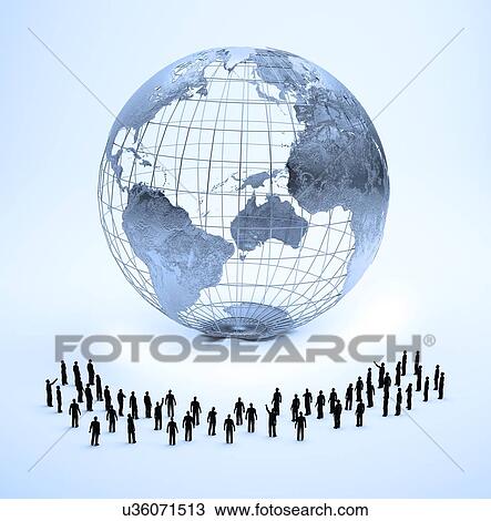 Drawing - Global community, artwork. Fotosearch