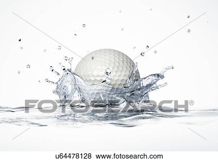 Golf ball splashing into water, artwork View Large Illustration Stock Illustration - Golf ball splashing into water, artwork. Fotosearch