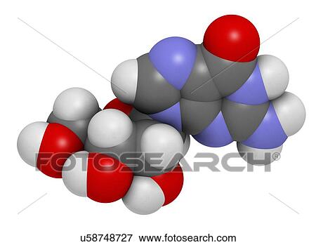 Stock Illustration - Guanosine purine nucleoside molecule. Fotosearch
