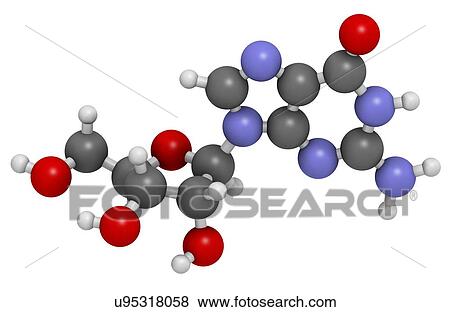 Guanosine purine nucleoside molecule View Large Illustration Stock Illustration - Guanosine purine nucleoside molecule. Fotosearch
