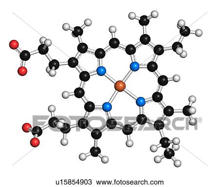 Drawing - Heme B molecule. Fotosearch