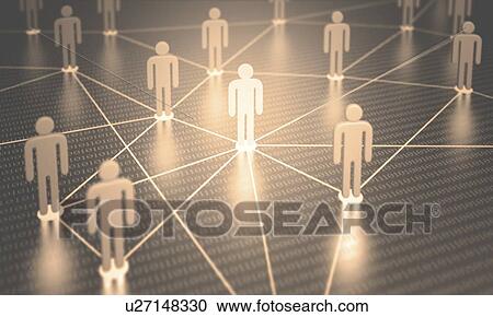 Clipart - Human figures and binary code. Fotosearch