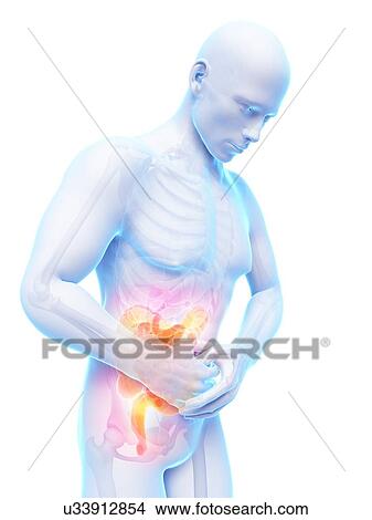Human large intestine pain, illustration View Large Illustration Stock Illustration - Human large intestine pain, illustration. Fotosearch