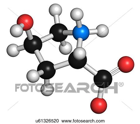 Clipart - Hydroxyproline amino acid. Fotosearch