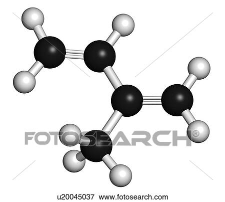 Stock Illustration - Isoprene rubber molecule. Fotosearch