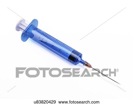 Stock Illustration - Medical syringe, artwork. Fotosearch