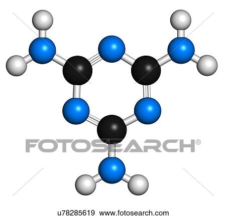 Stock Illustration - Melamine molecule. Fotosearch