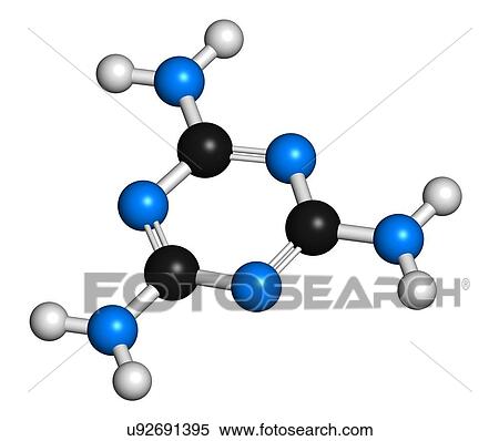 Stock Illustration - Melamine molecule. Fotosearch