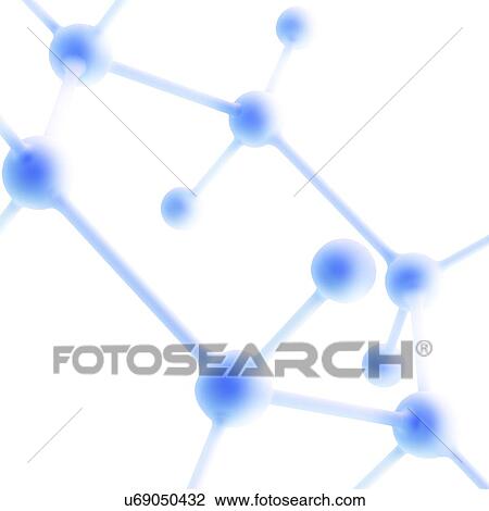 Drawing - Molecule, artwork. Fotosearch