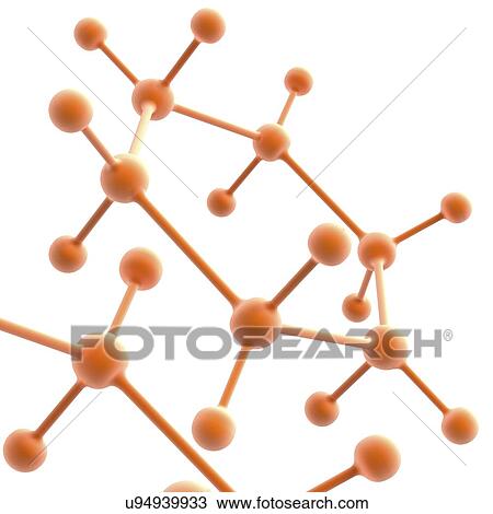 Drawing - Molecule, artwork. Fotosearch