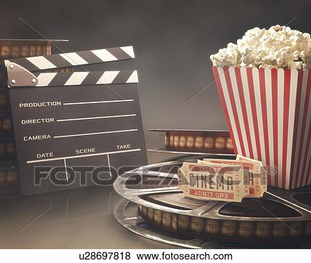 Movie objects, illustration View Large Illustration Stock Illustration - Movie objects, illustration. Fotosearch
