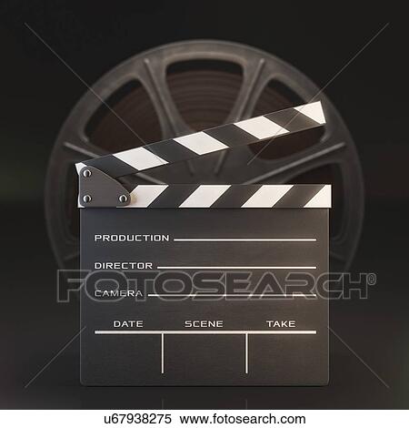 Movie reel and clapperboard, illustration View Large Illustration Stock Illustration - Movie reel and clapperboard, illustration. Fotosearch