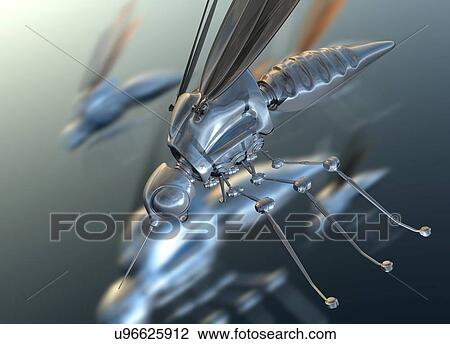 Nano drones, artwork View Large Illustration Drawing - Nano drones, artwork. Fotosearch