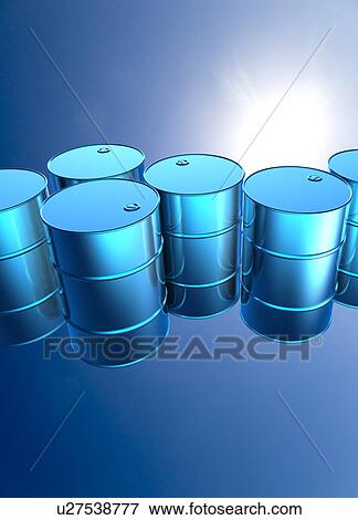 Stock Illustration - Oil drums, artwork. Fotosearch