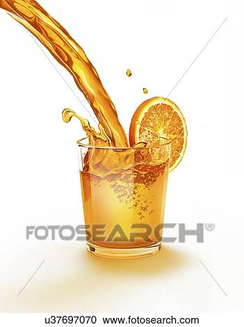 Orange juice being poured into a glass View Large Illustration Clipart - Orange juice being poured into a glass. Fotosearch