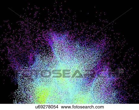 Stock Illustration - Particle burst, artwork. Fotosearch