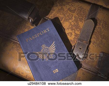Stock Illustration - Passport and suitcase, illustration. Fotosearch