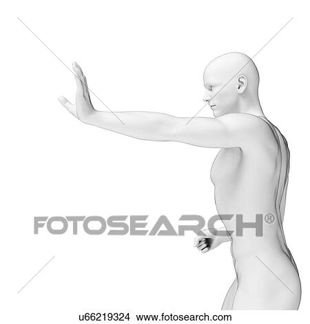Stock Illustration - Person defending themselves, illustration. Fotosearch