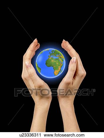 Person holding the globe in their hands View Large Photo Image Stock Image - Person holding the globe in their hands. Fotosearch