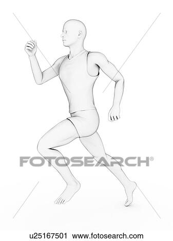Clip Art - Person jogging, illustration. Fotosearch