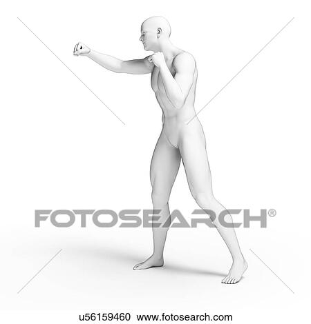 Clipart - Person punching, illustration. Fotosearch
