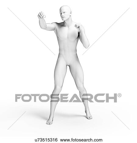 Stock Illustration - Person punching, illustration. Fotosearch