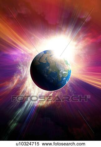Planet earth, artwork View Large Illustration Stock Illustration - Planet earth, artwork. Fotosearch