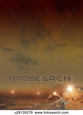 Stock Illustration - Planet made of diamond, 55 Cancri e.. Fotosearch