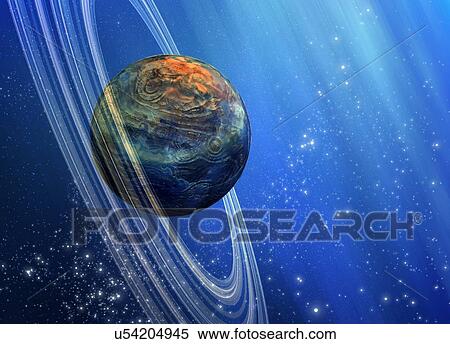 Planet with rings, illustration View Large Illustration Stock Illustration - Planet with rings, illustration. Fotosearch