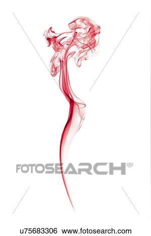 Stock Photograph - Red smoke against a white background. Fotosearch