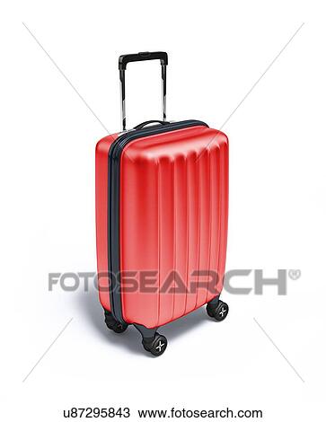 Drawing - Red suitcase, artwork. Fotosearch