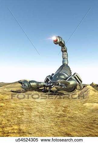 Stock Illustration - Robotic scorpion, artwork. Fotosearch