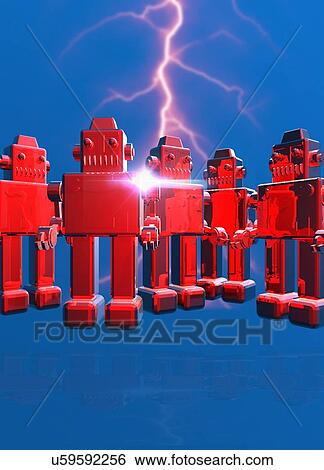 Stock Illustration - Robots, artwork. Fotosearch