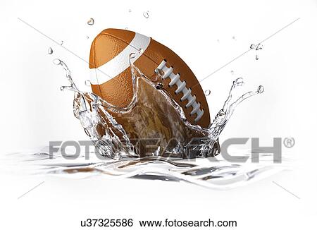 Rugby ball splashing into water, artwork View Large Illustration Stock Illustration - Rugby ball splashing into water, artwork. Fotosearch
