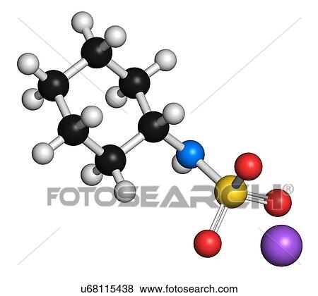 Stock Illustration - Sodium cyclamate sweetener molecule. Fotosearch